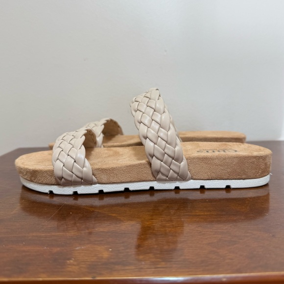 New Cliffs Truly beige khaki braided double strap faux leather sandals size 7 - Picture 7 of 15